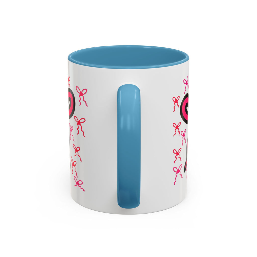 Hand-Drawn Pink Bow Bunny Mug | Accent Coffee Mug