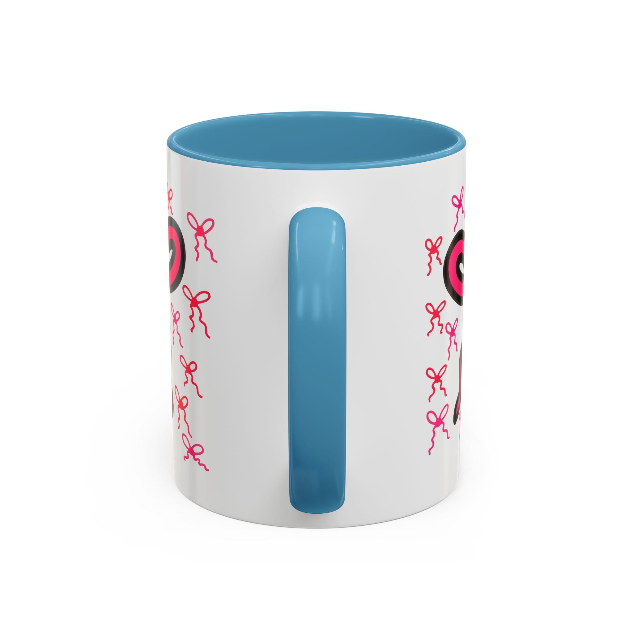 Hand-Drawn Pink Bow Bunny Mug | Accent Coffee Mug