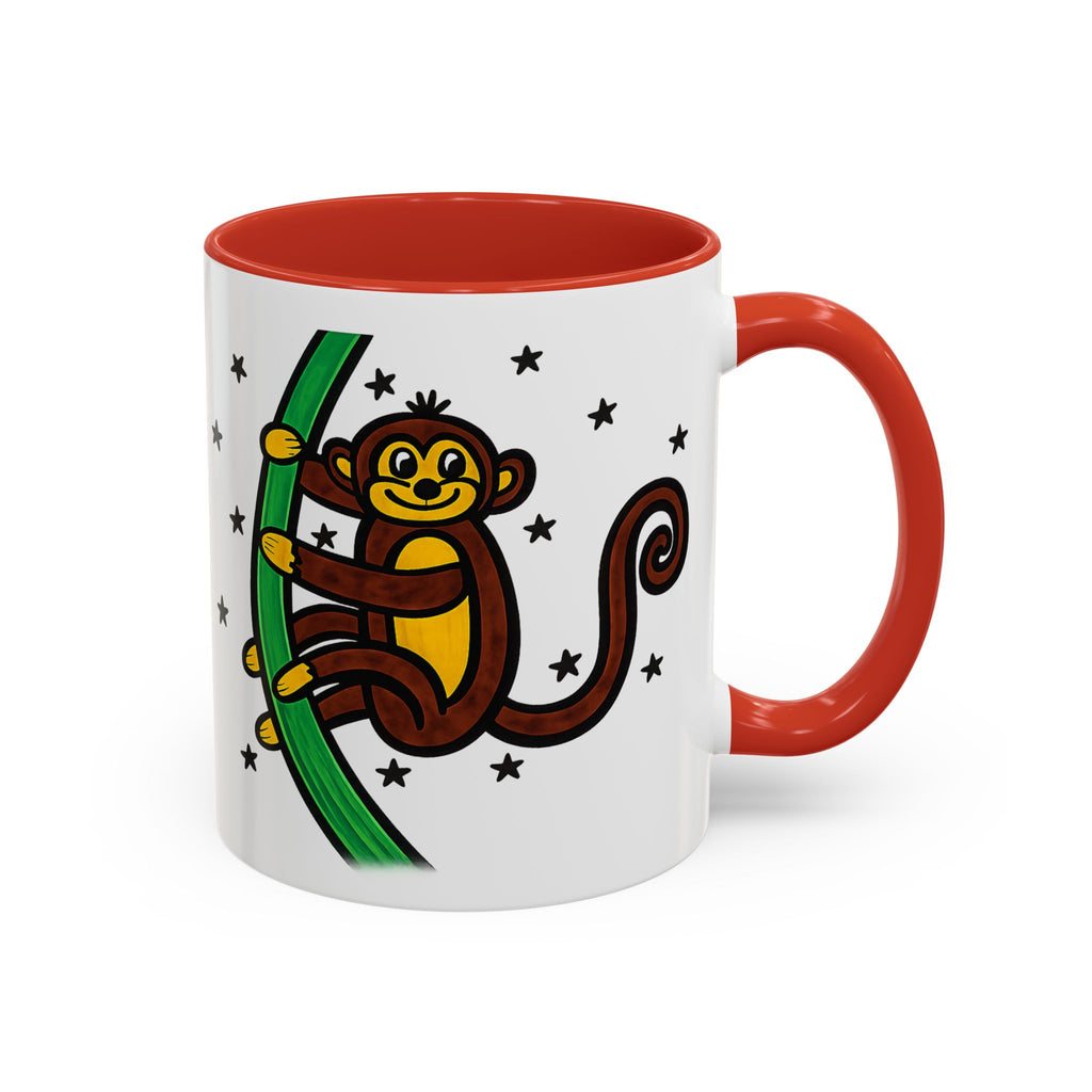Hand-Drawn Playful Monkey on Vine Coffee Mug | Accent Mug 11oz 15oz