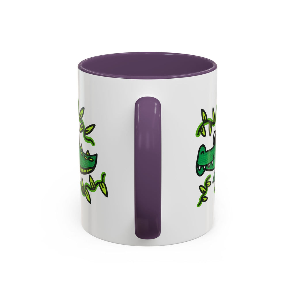 Hand-Drawn Green Playful Alligator Mug | Accent Coffee Mug