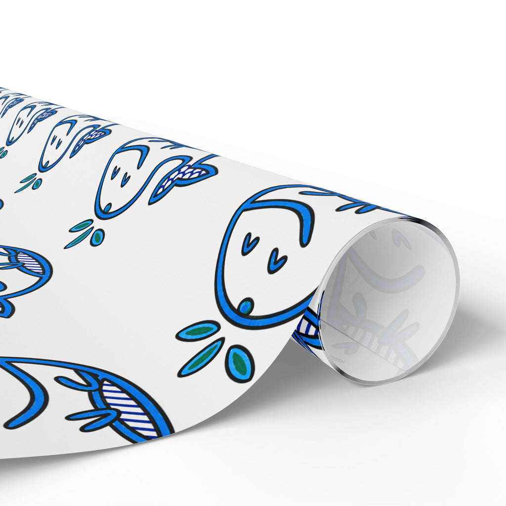 Hand-Drawn Whale Pattern Wrapping Paper | Nautical Ocean Gift Wrap