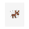 Hand-Drawn Cute Cartoon Moose Rolled Poster | Woodland Nursery Art