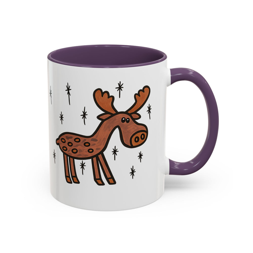 Hand-Drawn Retro Woodland Moose Mug | Accent Coffee Mug 11oz 15oz