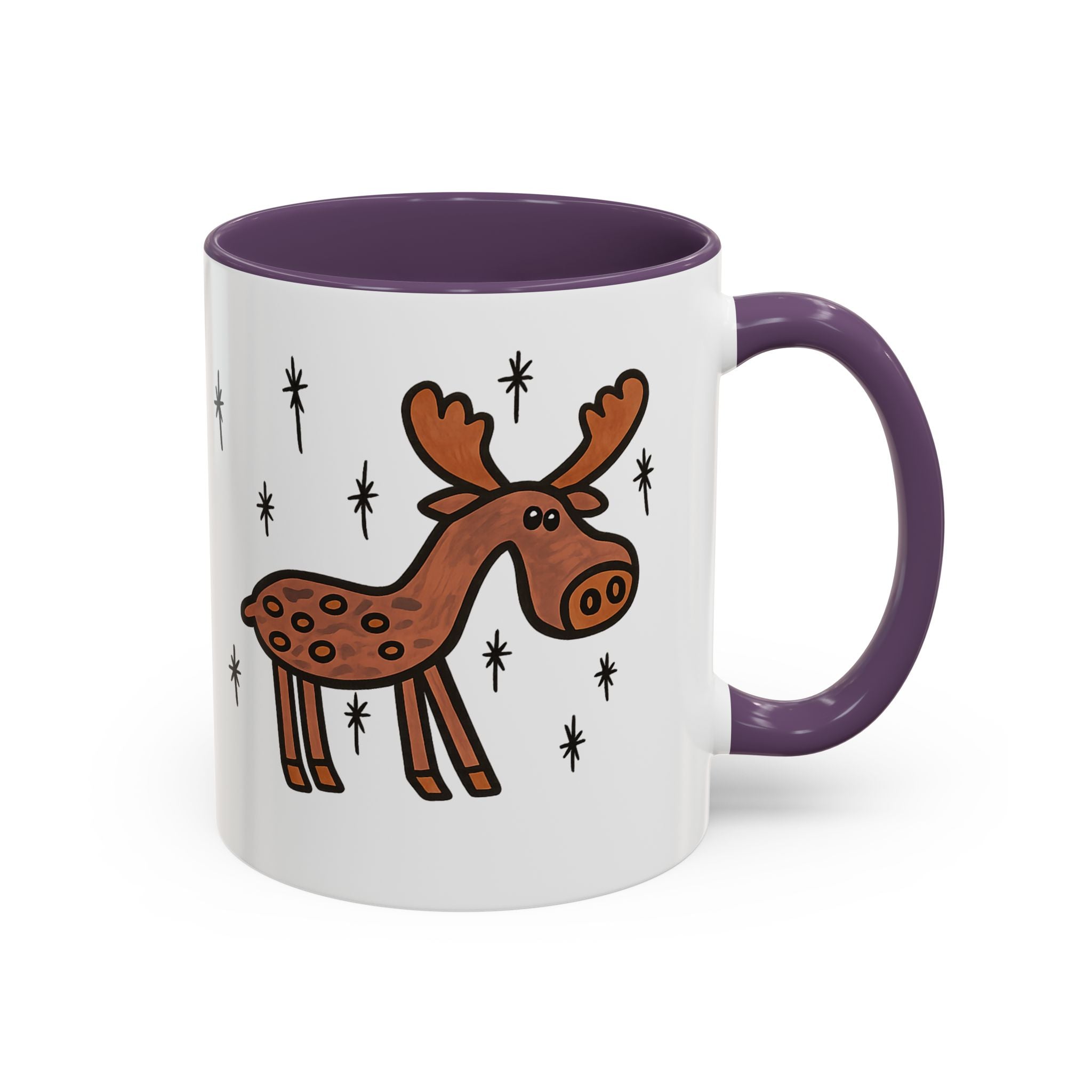 Hand-Drawn Retro Woodland Moose Mug | Accent Coffee Mug 11oz 15oz