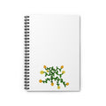 Hand-Drawn Yellow Orange and Pink Flower Vine Notebook | Spiral Ruled Journal
