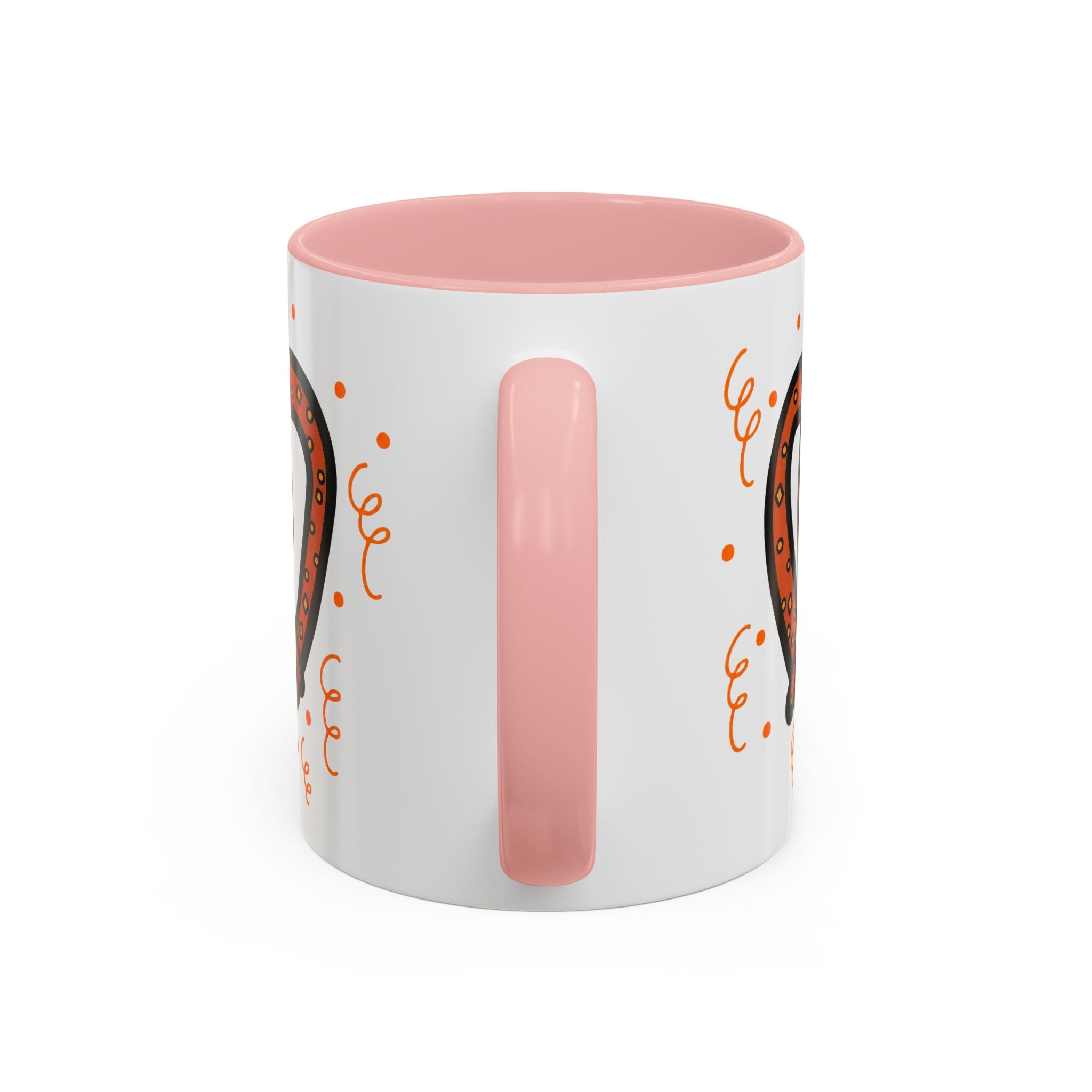 Hand-Drawn Orange Pattern Pretzel mug | Accent Coffee Mug 11oz 15oz