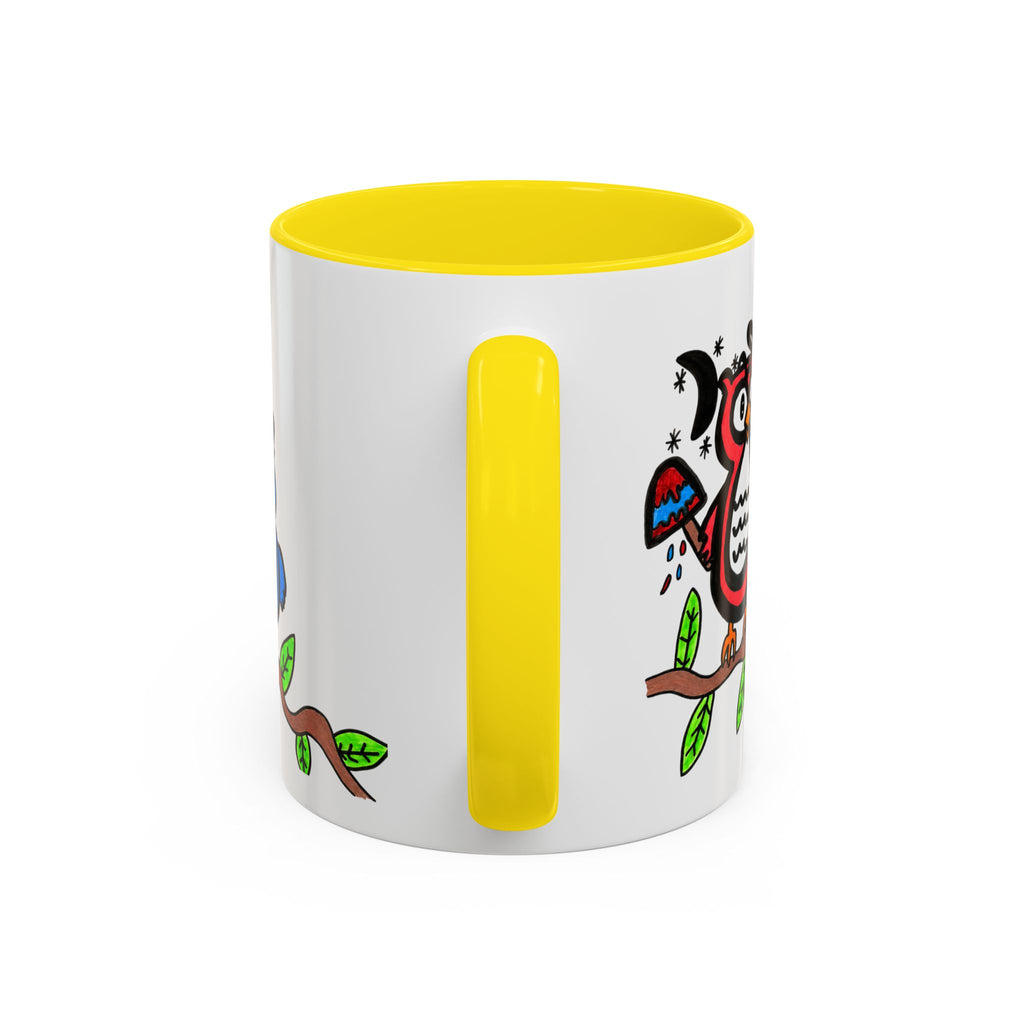 Hand-Drawn Patriotic Owls on a Branch Mug | Accent Coffee Mug 11oz 15oz