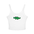 Hand-Drawn Cute Green Alligator Tank Top | Crocodile Cartoon Graphic