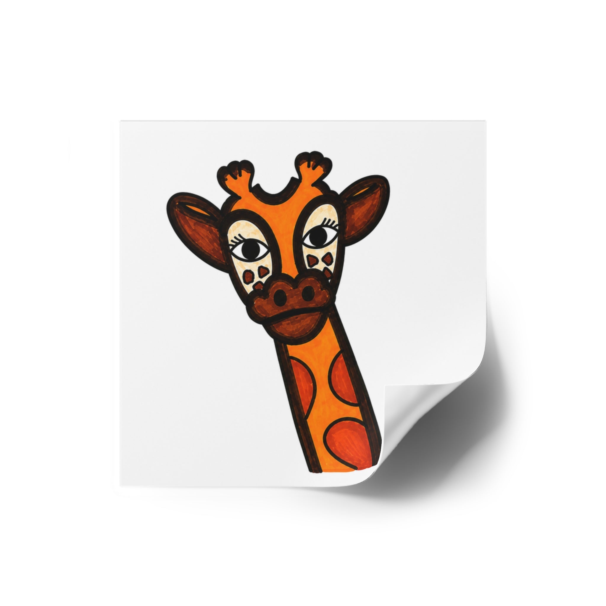 Cute Giraffe Sticker, Hand Drawn Safari Vinyl Sticker, Whimsical Animal Decal, Cute Jungle Animal Sticker