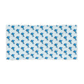 Hand-Drawn Blue Dolphin Pattern Beach Towel | Tropical Ocean Marine Print