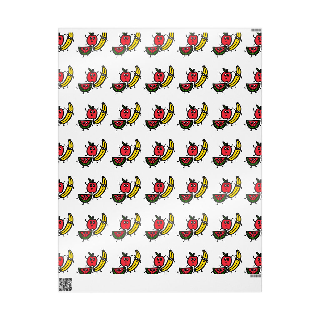 Hand-Drawn Fruit Pattern Wrapping Paper | Fruit Repeat Print