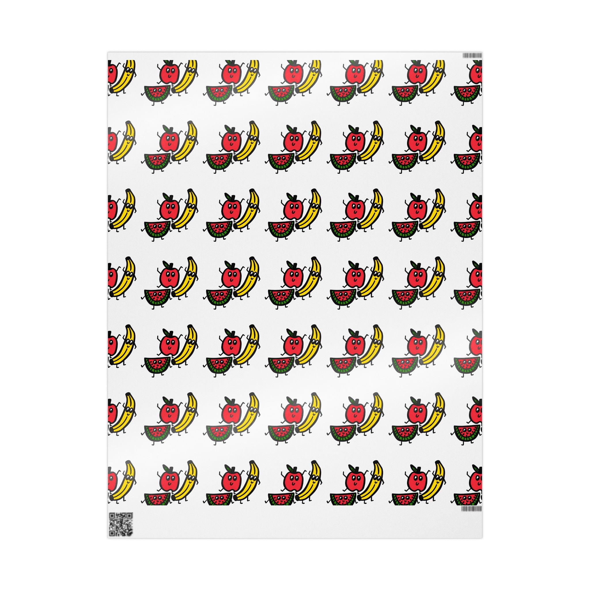 Hand-Drawn Fruit Pattern Wrapping Paper | Fruit Repeat Print