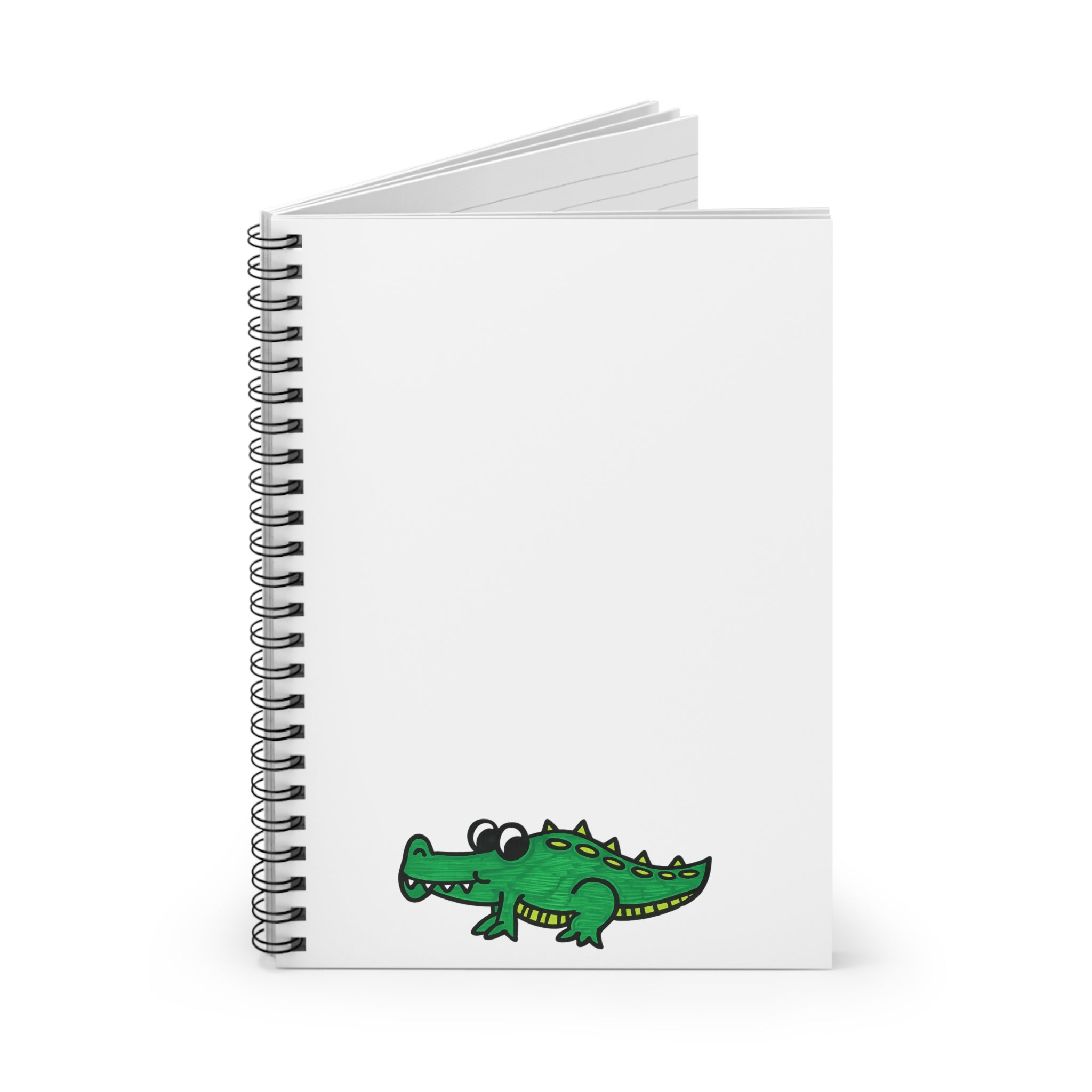 Hand-Drawn Cute Cartoon Alligator Spiral Notebook | Ruled Journal