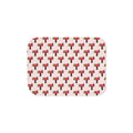 Hand-Drawn Retro Mailbox Pattern Sherpa Blanket | Cute Postal Print, Pink Background