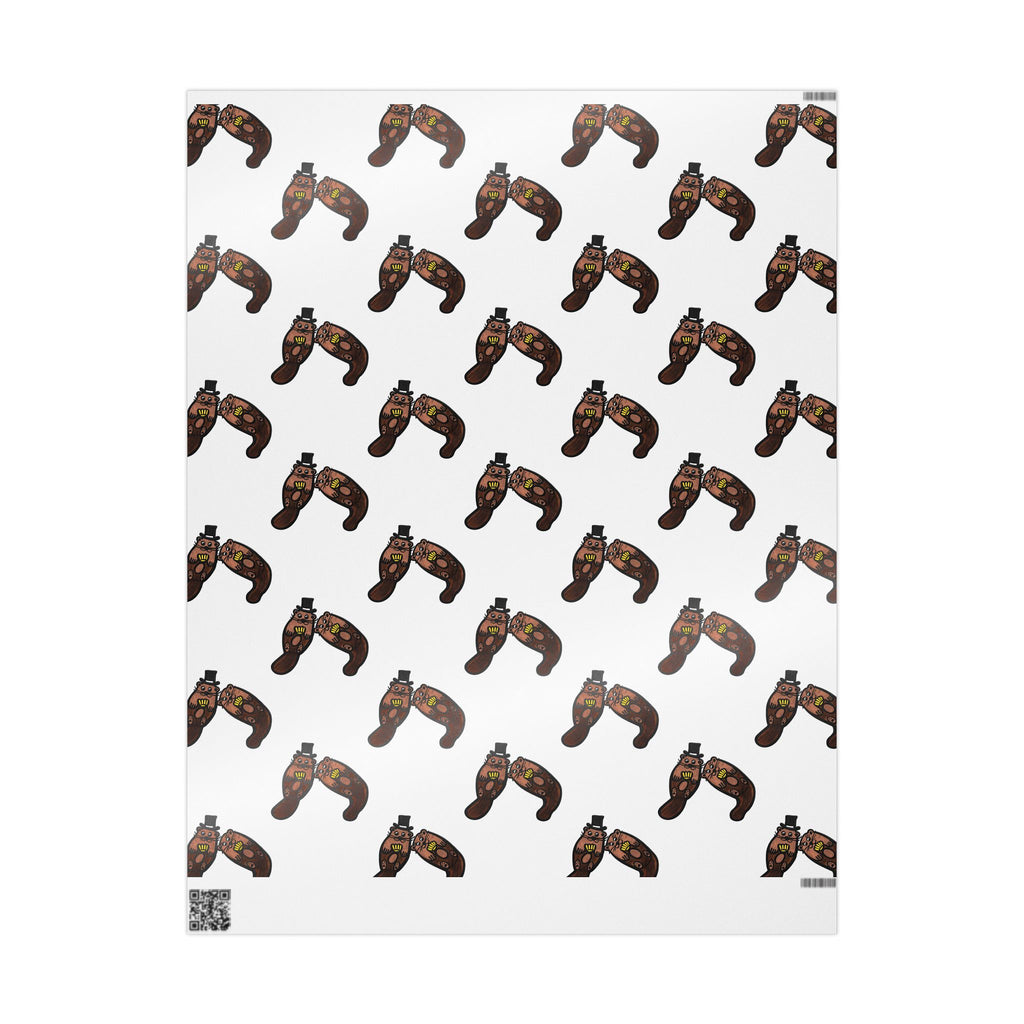 Hand-Drawn Otter Pattern Wrapping Paper | Cute Otter Repeat Print, White Background