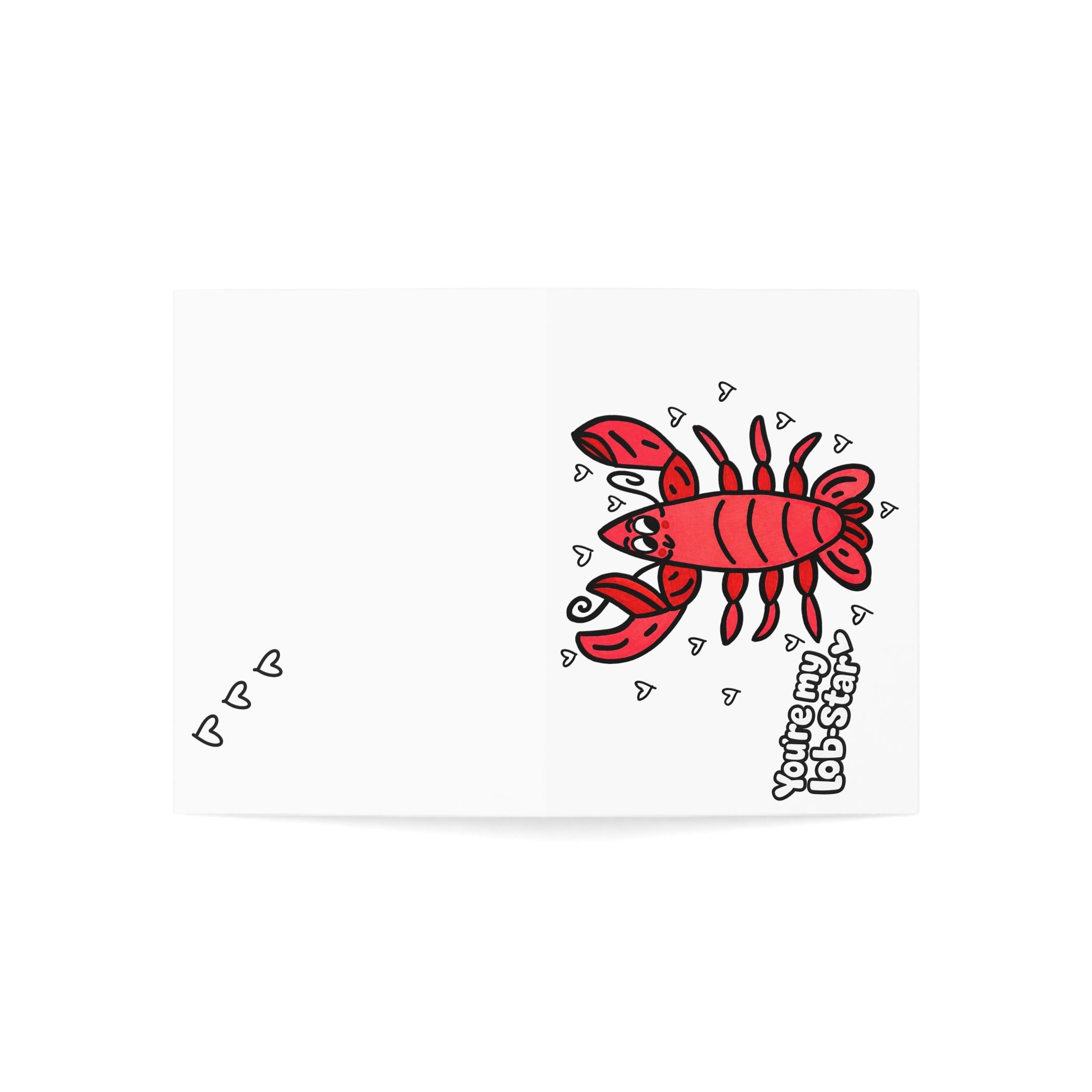Hand-Drawn You're My Lob-star Greeting Card | Lobster Love Card