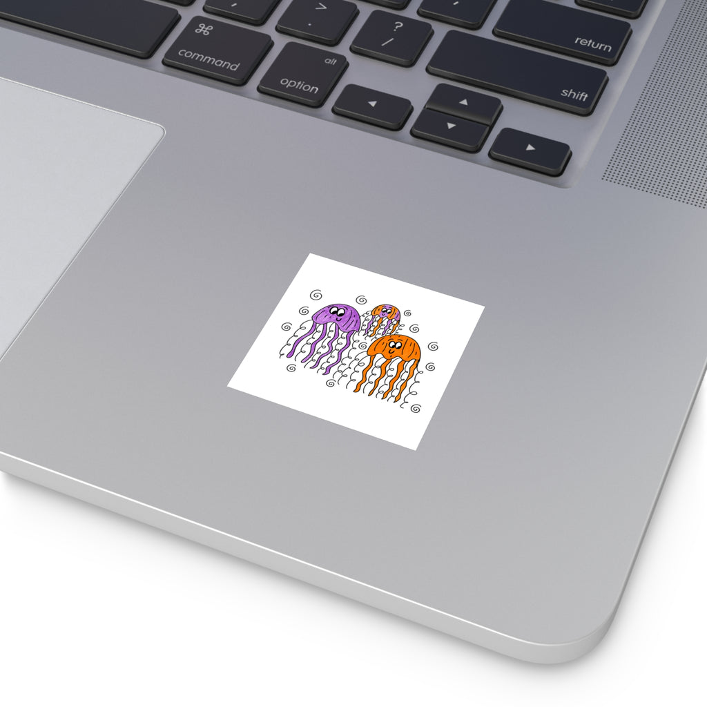 Cute Jellyfish Sticker, Hand Drawn Ocean Vinyl Sticker, Whimsical Coastal Sticker, Cute Sea Life Decal