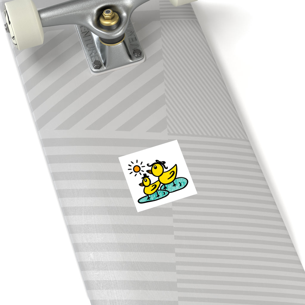 Cute Duck Sticker, Hand Drawn Duckling Sticker, Whimsical Yellow Duck Vinyl Sticker, Cute Animal Decal