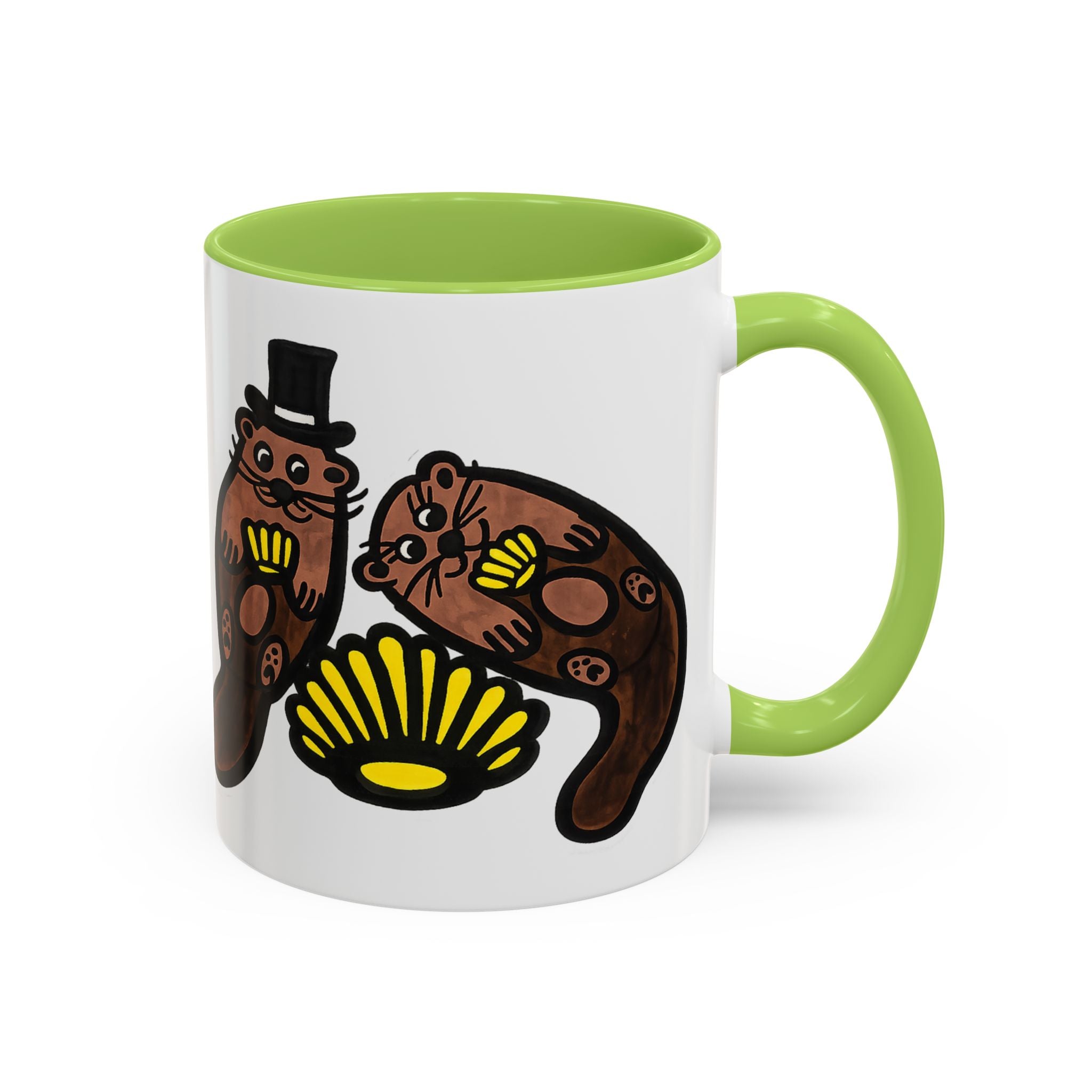 Otter with Top Hat and Shell Mug | Accent Coffee Cup