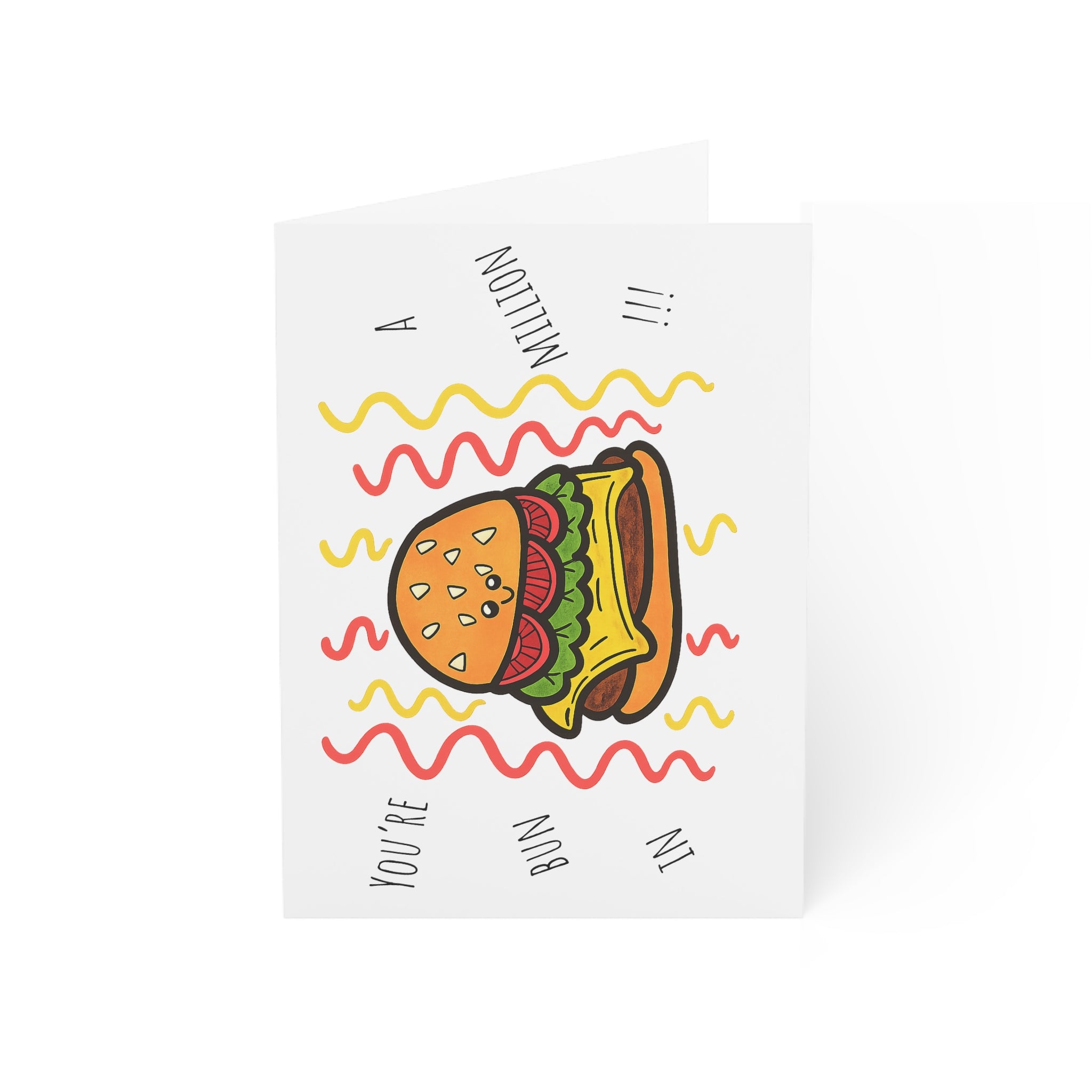 Hand-Drawn Youre a Bun in a Million Cheeseburger Greeting Card