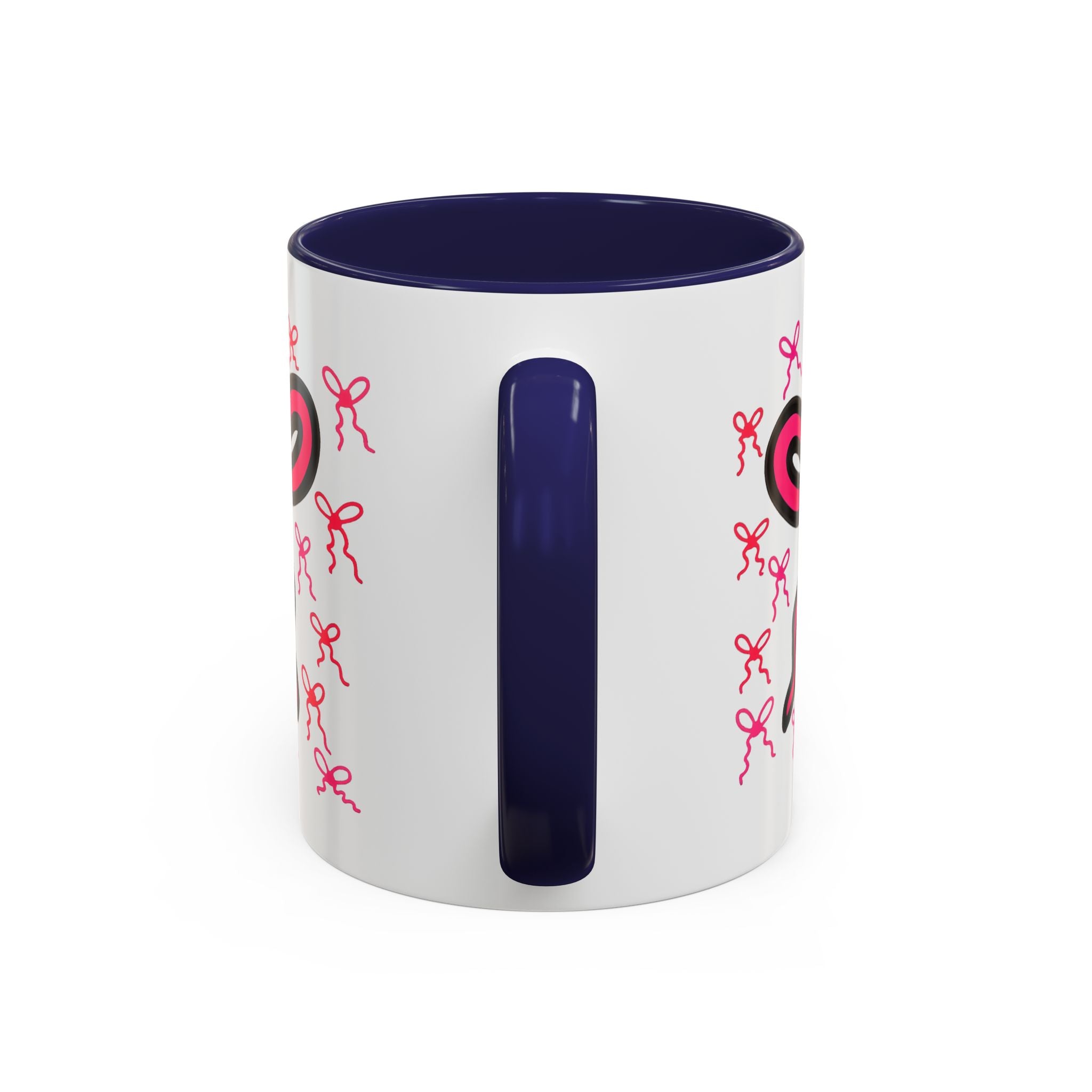 Hand-Drawn Pink Bow Bunny Mug | Accent Coffee Mug