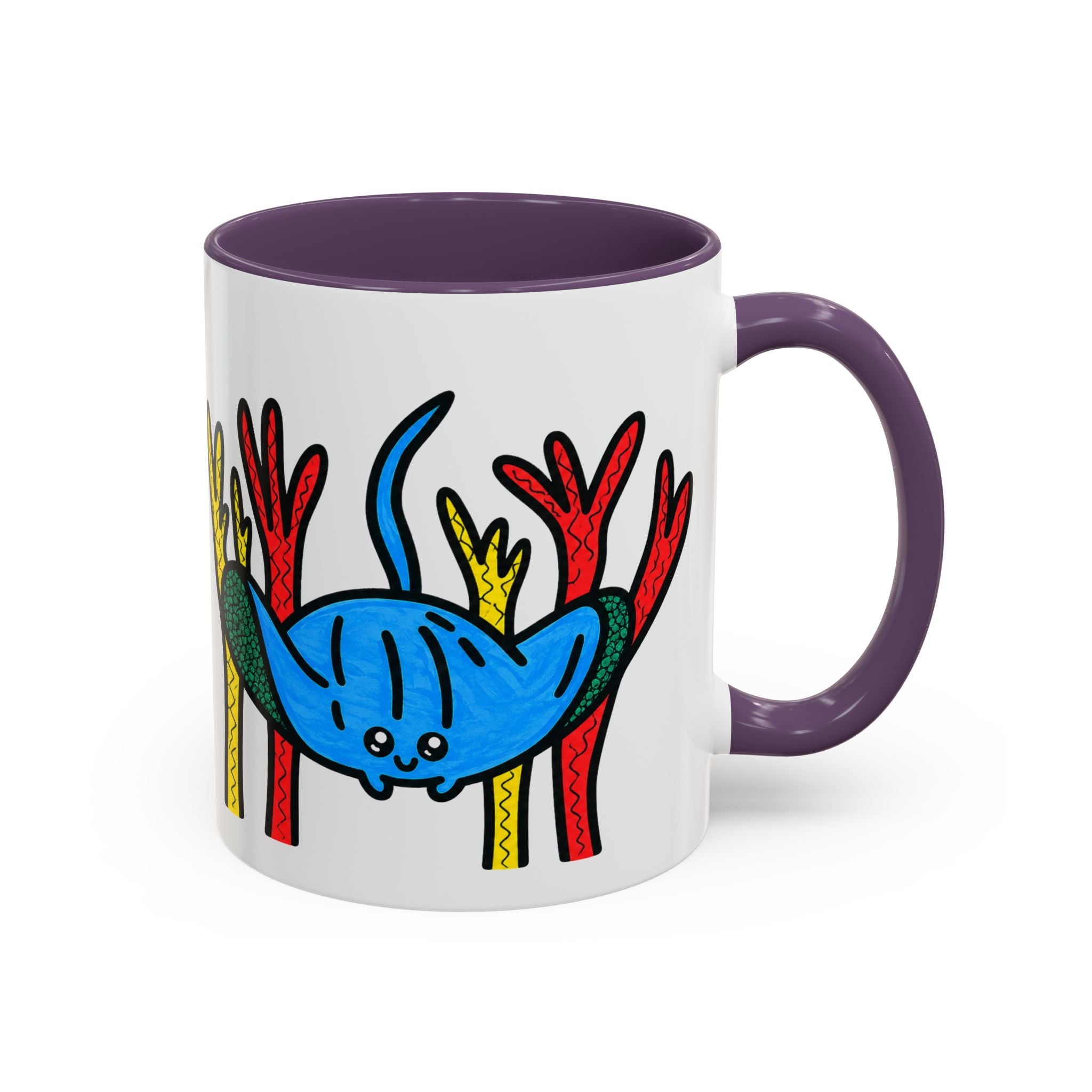 Hand-Drawn Blue Stingray Illustration Mug | Accent Coffee Mug (11, 15oz)