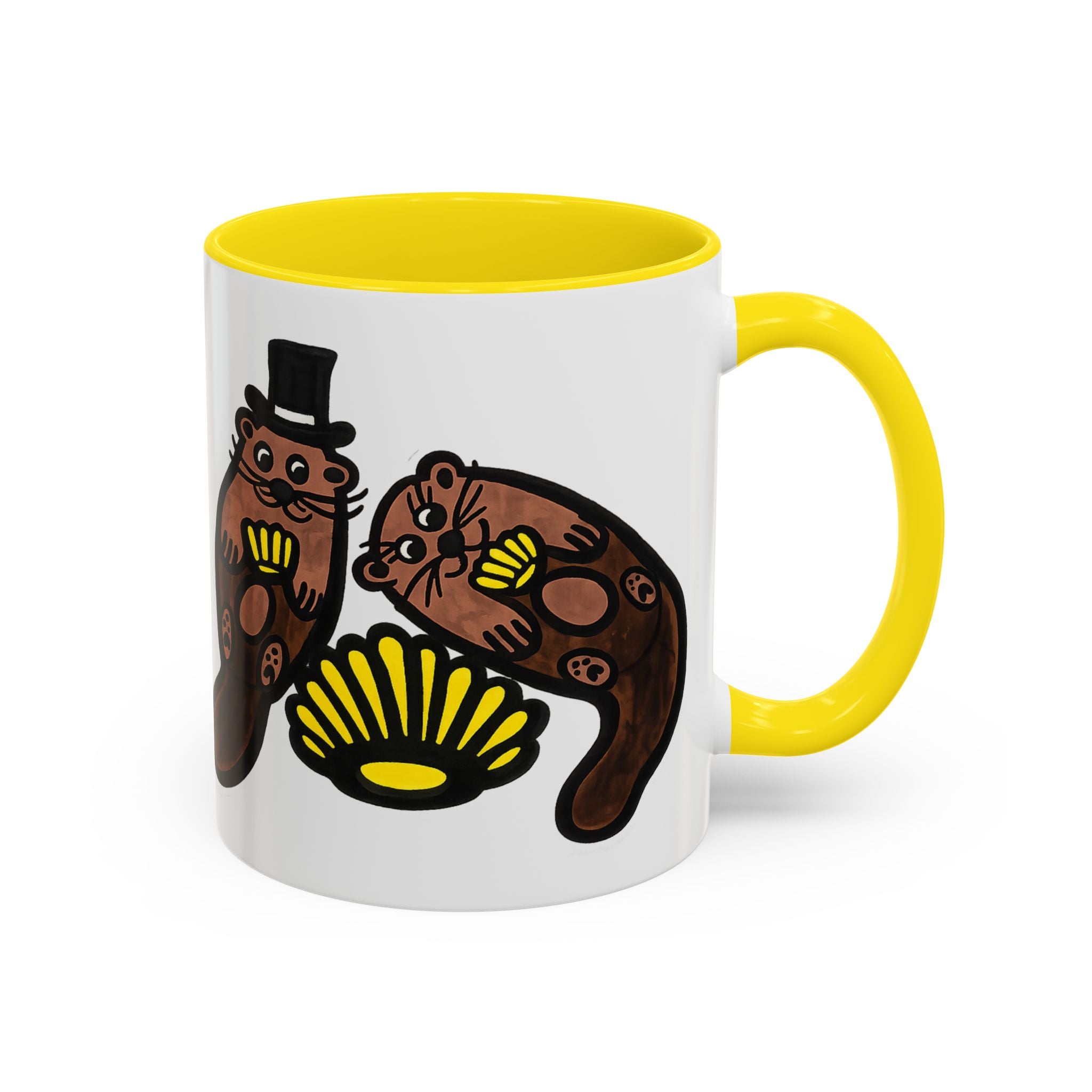 Otter with Top Hat and Shell Mug | Accent Coffee Cup