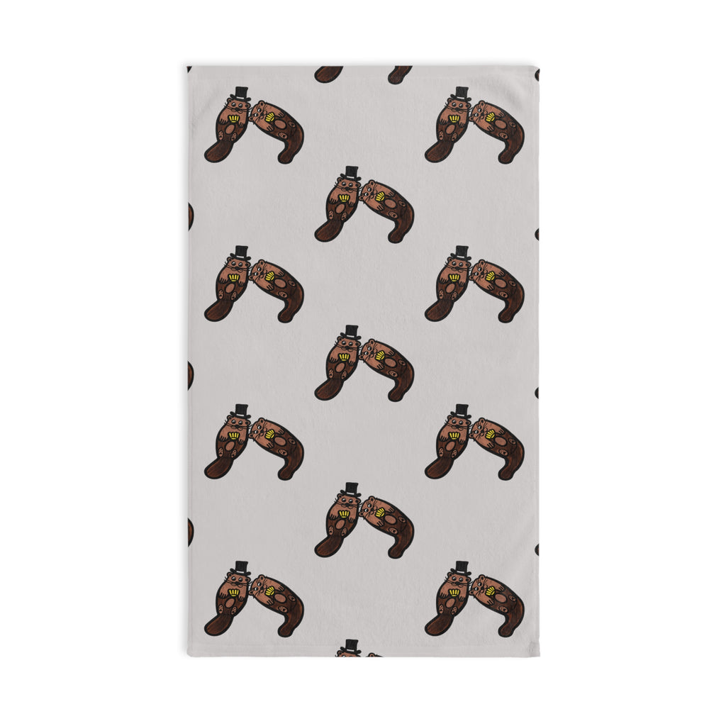 Hand-Drawn Otters Holding Seashells Hand Towel | Cute Cartoon Wildlife Print