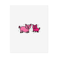Hand-Drawn Pink Cartoon Pig Family Poster | Rolled Posters