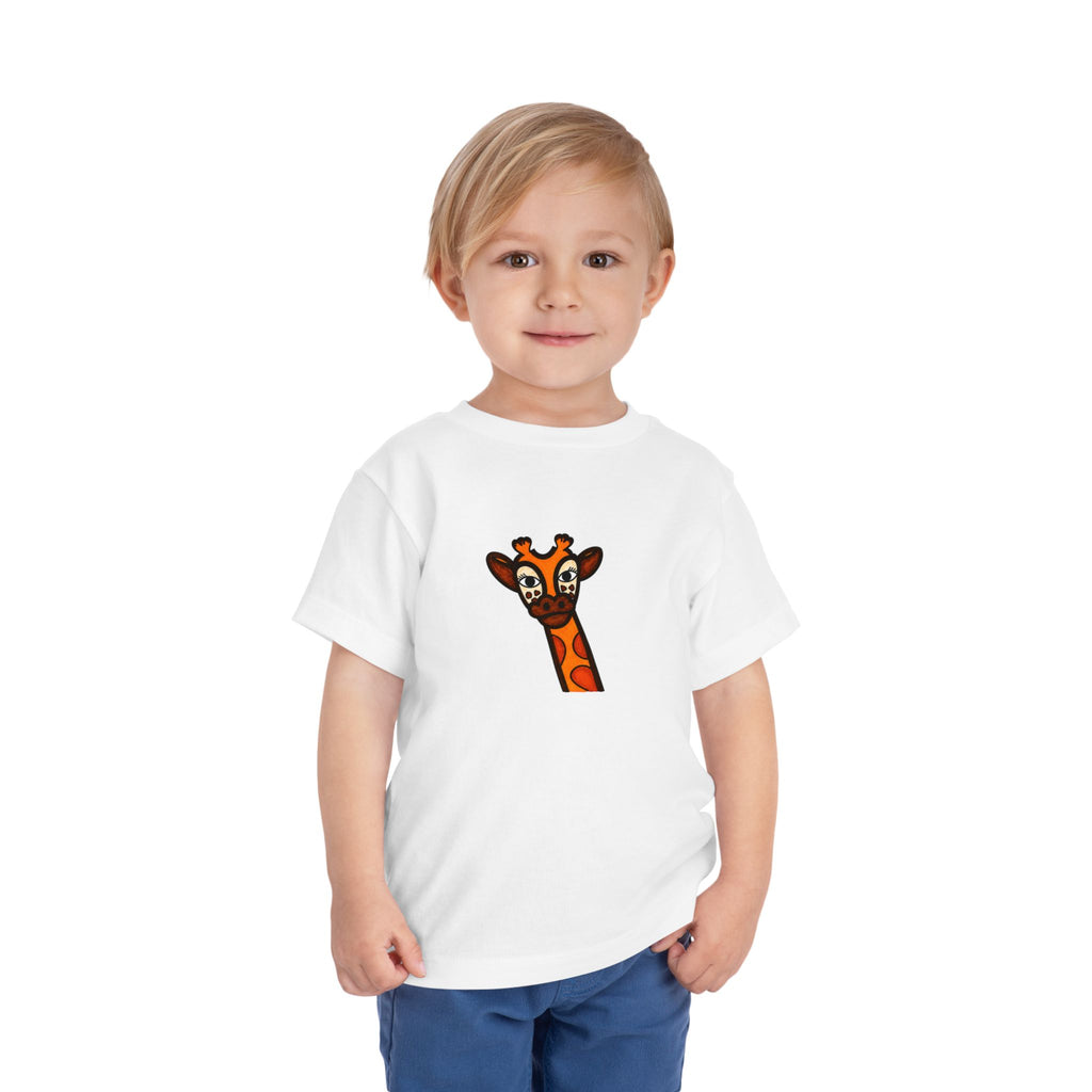 Hand-Drawn Cute Giraffe Head Toddler Tee | Kids Animal Shirt