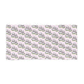 Hand-Drawn Cute Fluffy Sheep Pattern Beach Towel | Pink, White, and Green Repeat Design