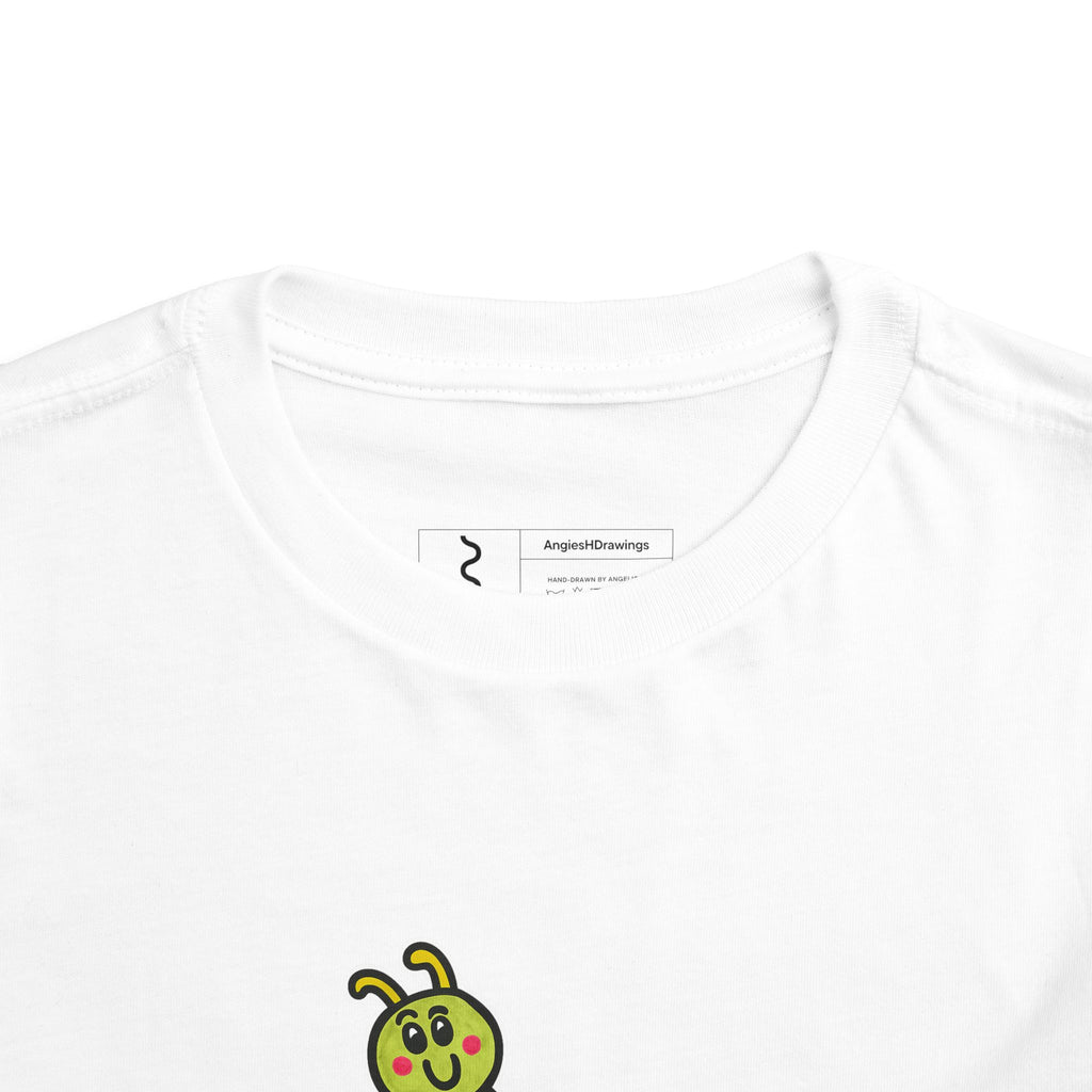 Hand-Drawn Smiling Caterpillar Toddler Tee | Cute Inchworm Graphic