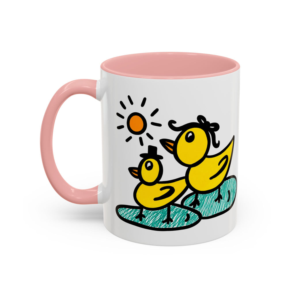 Hand-Drawn Cute Ducks in Pond Mug | Accent Coffee Mug 11oz 15oz