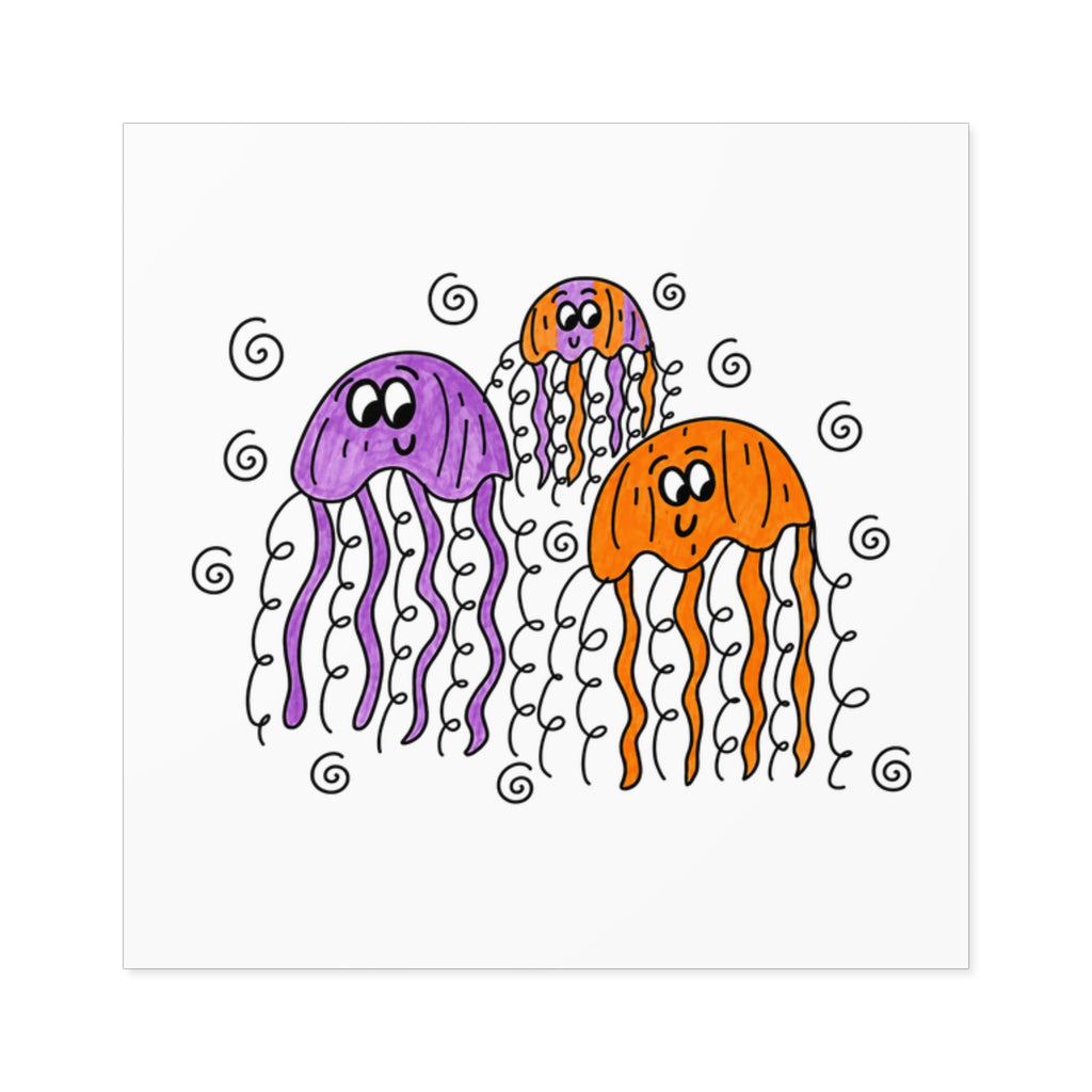 Cute Jellyfish Sticker, Hand Drawn Ocean Vinyl Sticker, Whimsical Coastal Sticker, Cute Sea Life Decal