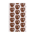 Hand-Drawn Salted Pretzel Pattern Hand Towel | Bakery Snack Kitchen Decor