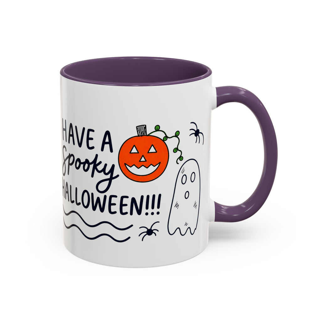 Hand-Drawn Spooky Halloween spiders ghost pumpkin Mug | Accent Coffee Mug 11oz 15oz