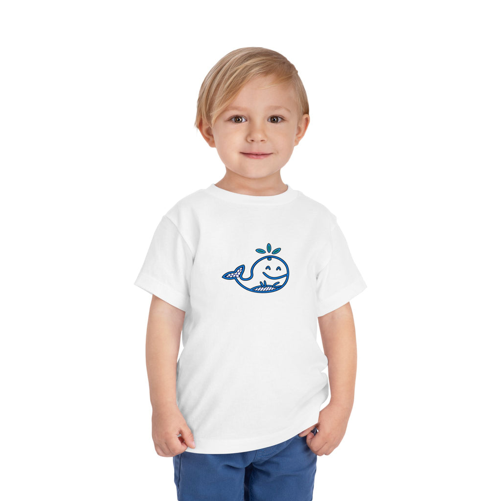 Hand-Drawn Smiling Blue Whale graphic tee Toddler Tee | Cute Ocean Animal