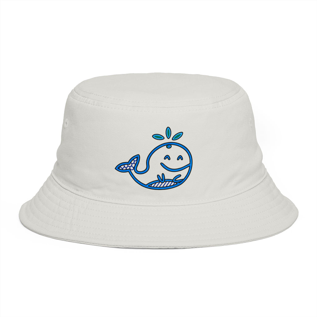 Hand-Drawn Smiling Blue Whale Bucket Hat | Cute Ocean Hat