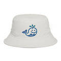 Hand-Drawn Smiling Blue Whale Bucket Hat | Cute Ocean Hat