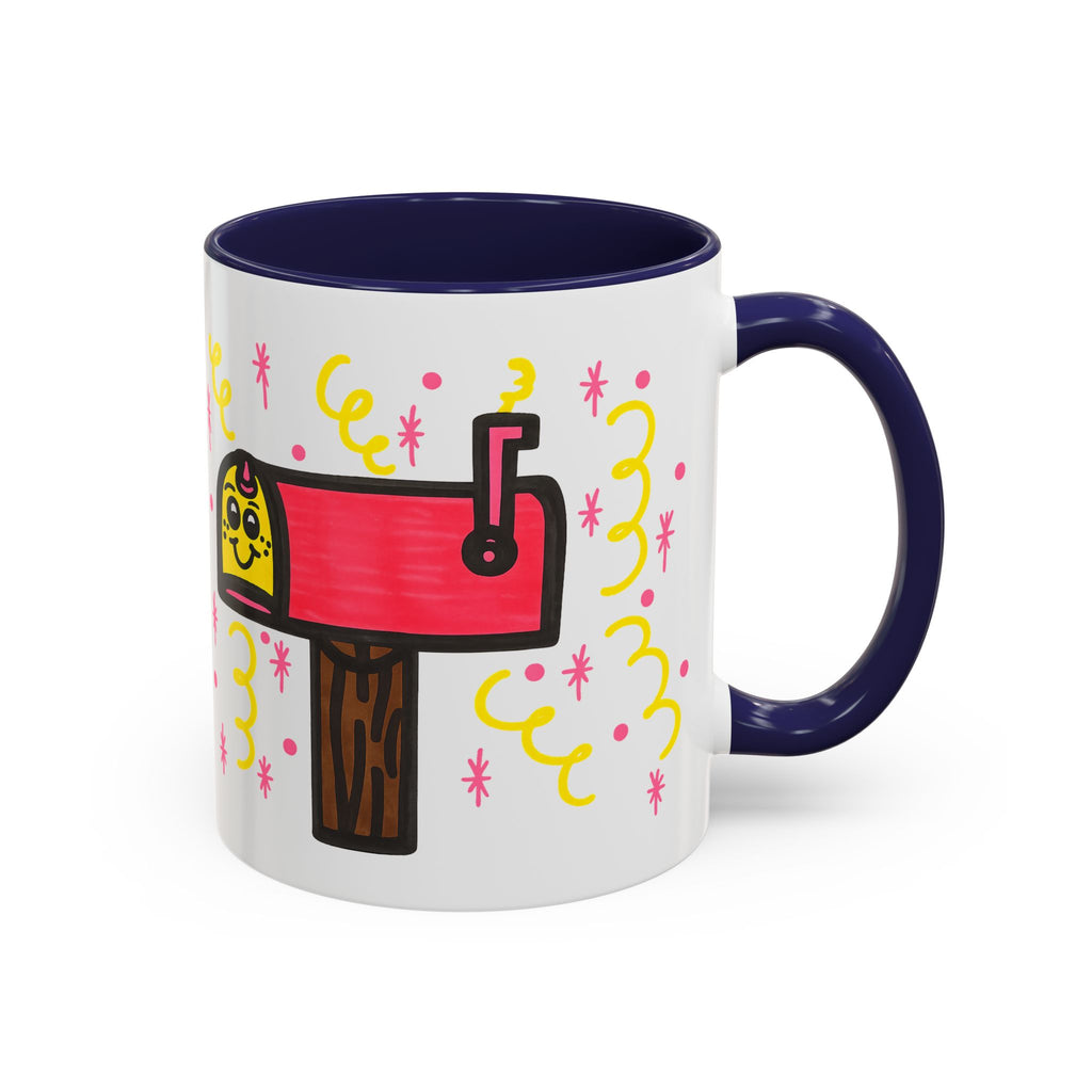 Hand-Drawn Cute Smiling Mailbox Mug | Accent Coffee Mug