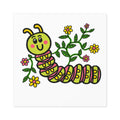 Hand-Drawn Cute Caterpillar with Flowers Sticker