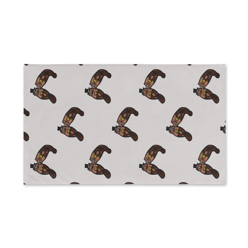 Hand-Drawn Otters Holding Seashells Hand Towel | Cute Cartoon Wildlife Print
