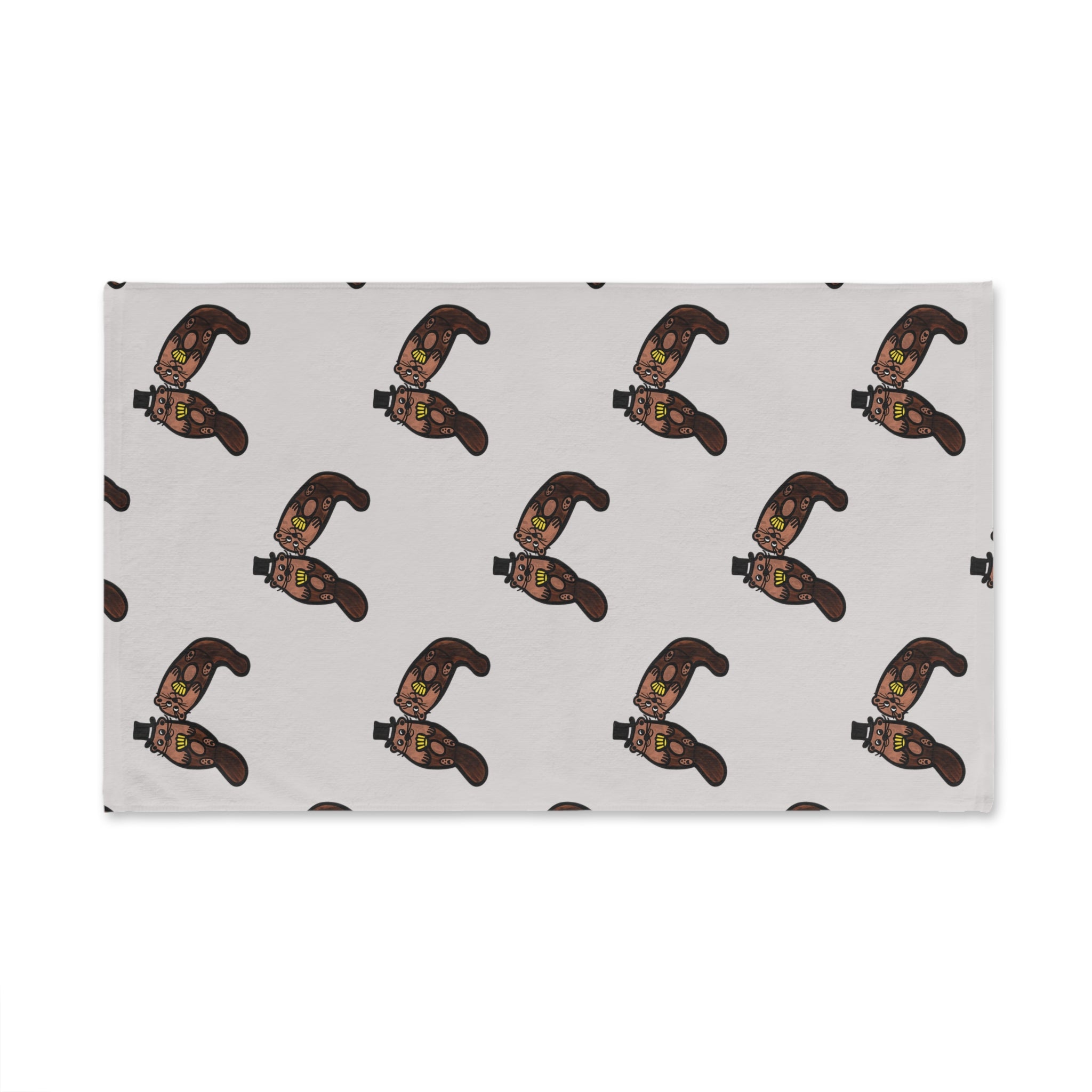 Hand-Drawn Otters Holding Seashells Hand Towel | Cute Cartoon Wildlife Print