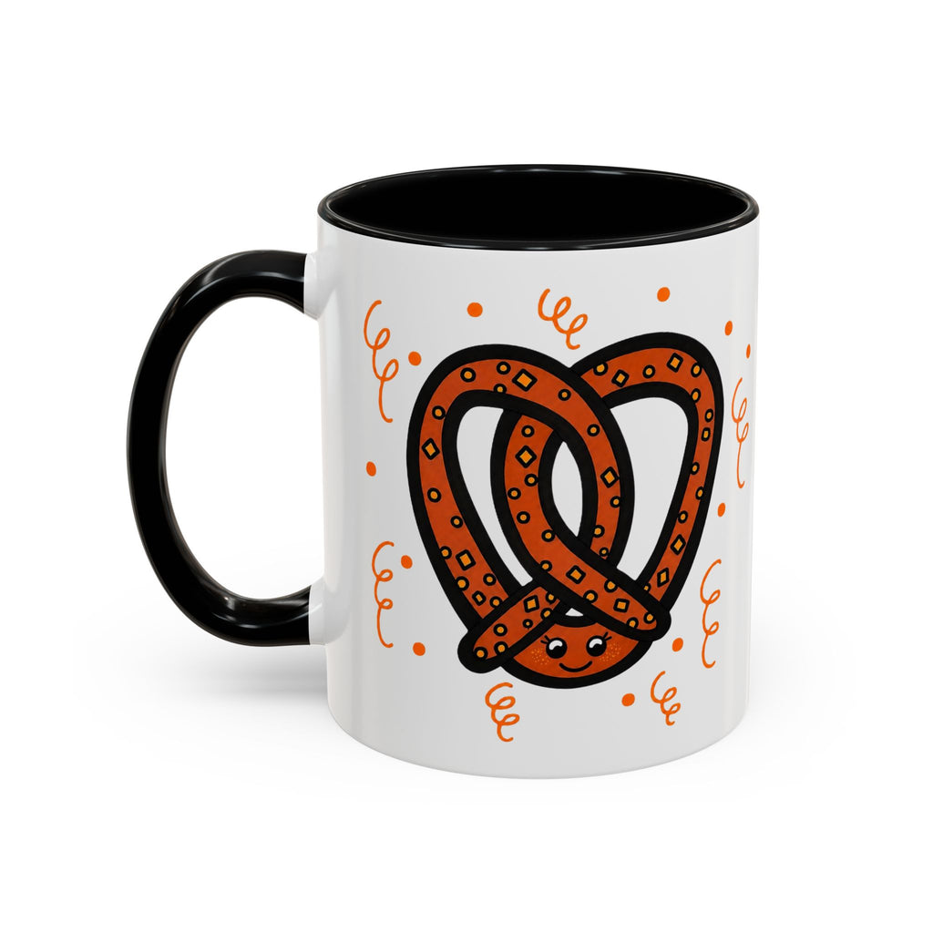 Hand-Drawn Orange Pattern Pretzel mug | Accent Coffee Mug 11oz 15oz