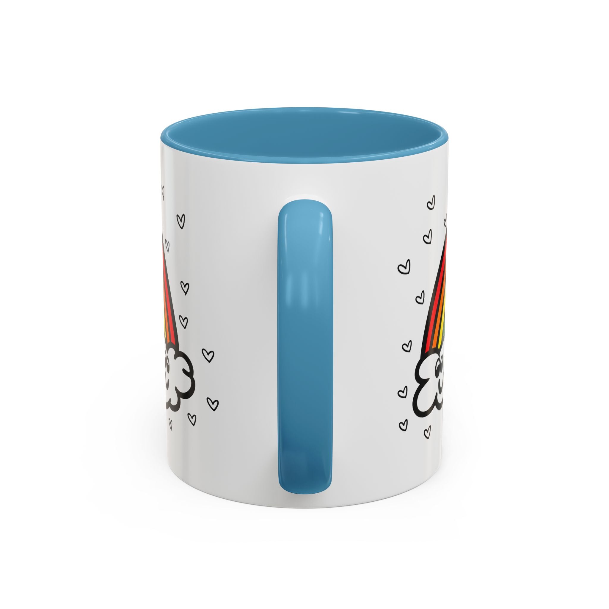 Hand-Drawn Smiling Rainbow Clouds mug | Accent Coffee Mug 11oz or 15oz