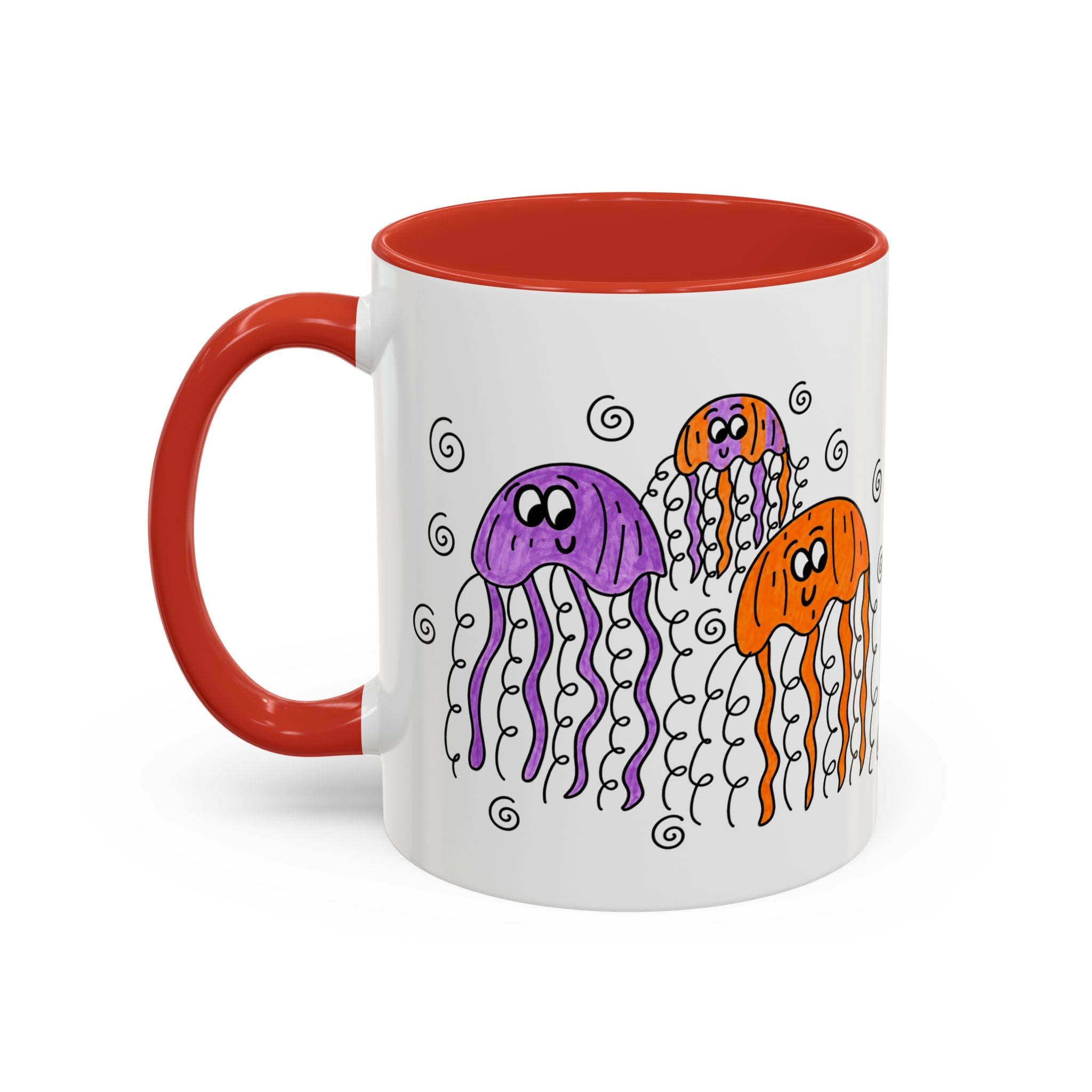 Hand-Drawn Cute Jellyfish Pattern Mug | Accent Coffee Mug 11oz or 15oz