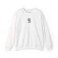 Hand-Drawn Fluffy Dog Red Collar Sweatshirt | White Dog Illustration