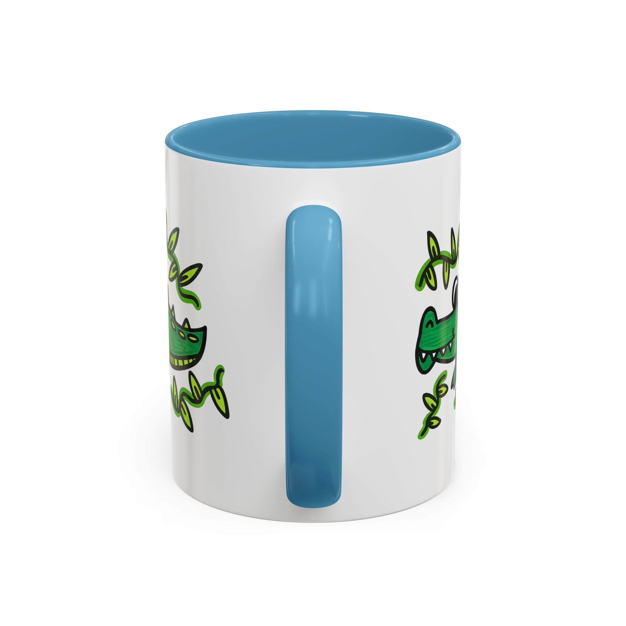 Hand-Drawn Green Playful Alligator Mug | Accent Coffee Mug
