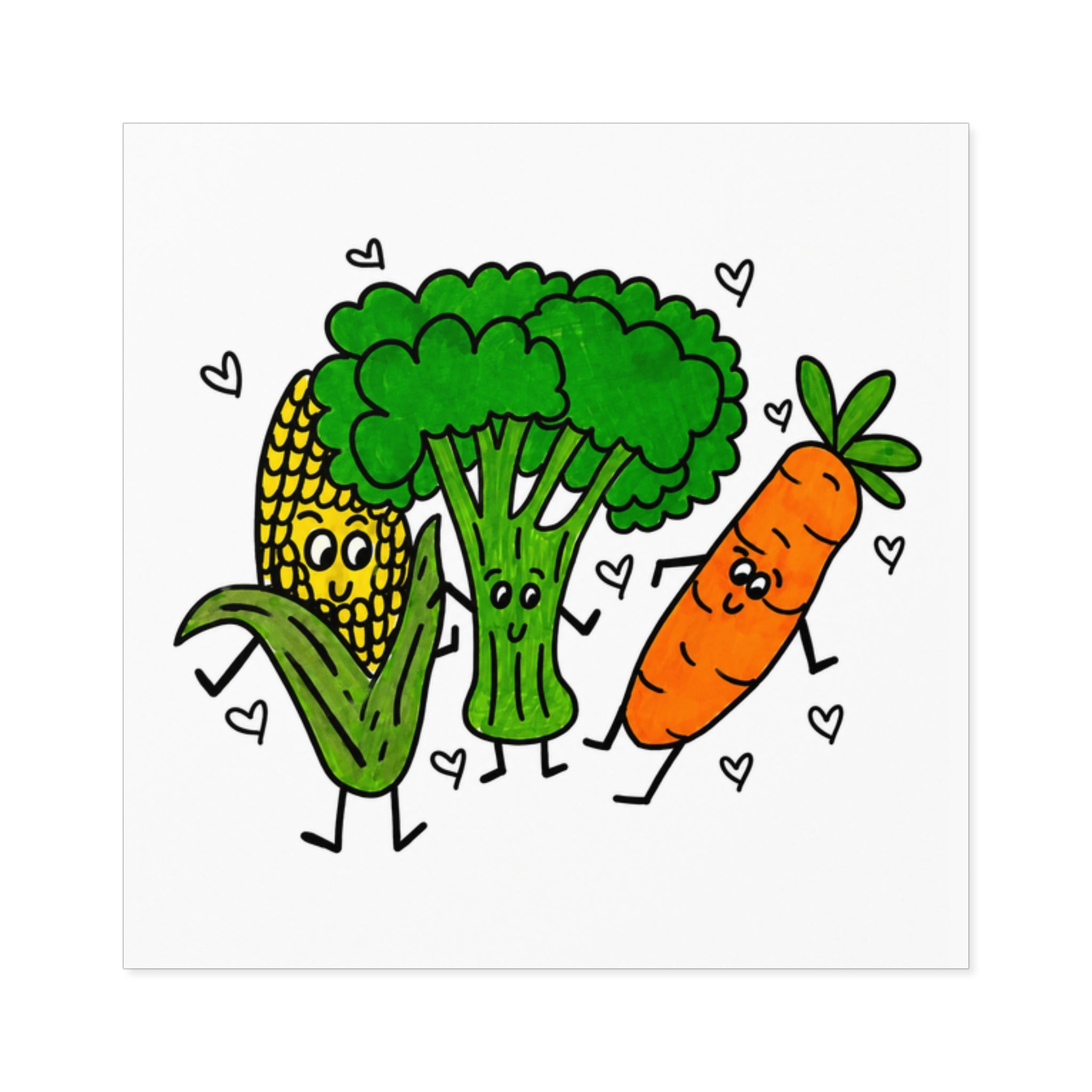 Cute Veggie Sticker, Hand Drawn Dancing Vegetable Sticker, Whimsical Food Vinyl Sticker, Cute Planner Decal