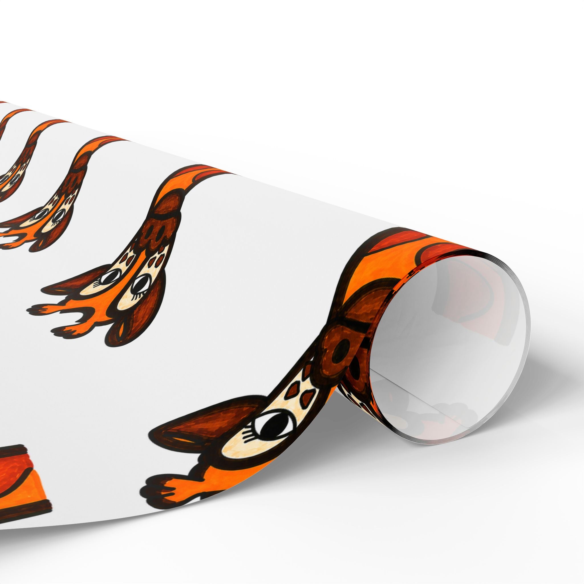 Hand-Drawn Peeking Giraffe Wrapping Paper | Animal Pattern Gift Wrap